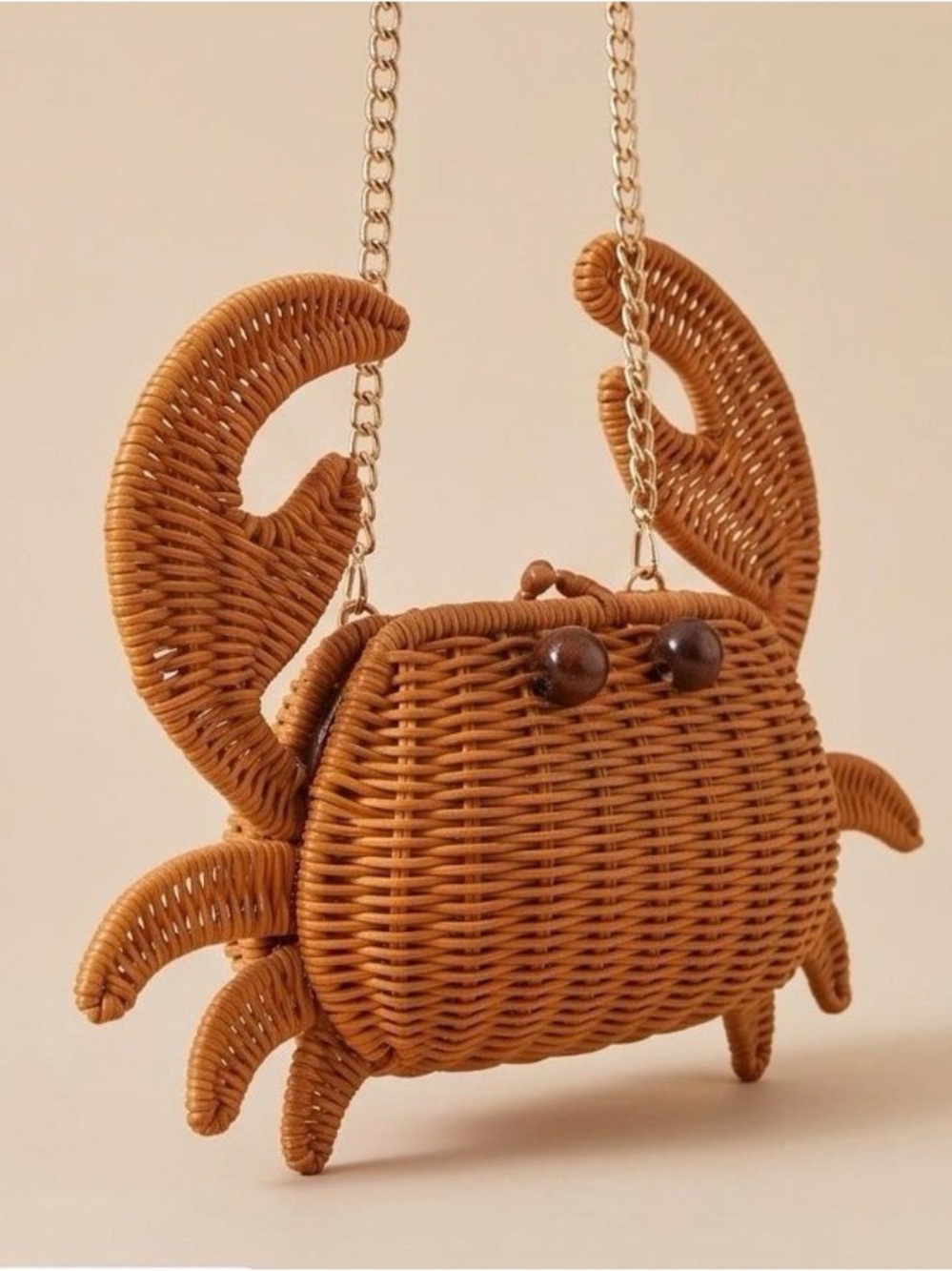 New Tommy Bahama Woven Crab-Shaped Rattan Beach Bag - Brown - Picture 10 of 16